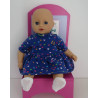 jurk korte mouw blauw hartjes baby annabell 30cm