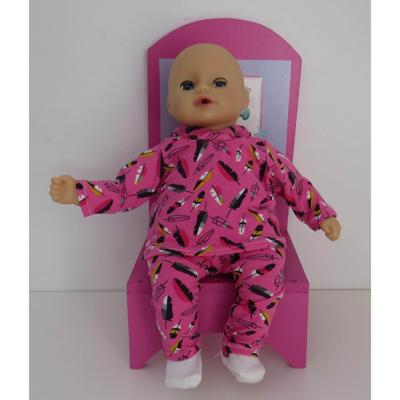 capuchontrui setje roze veren baby annabell 30cm