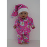 flannelen pyjama roze beer baby born 43cm