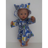 flannelen ochtendjas blauw dieren baby born 43cm