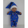 flannelen pyjama hard blauw konijn baby born 43cm