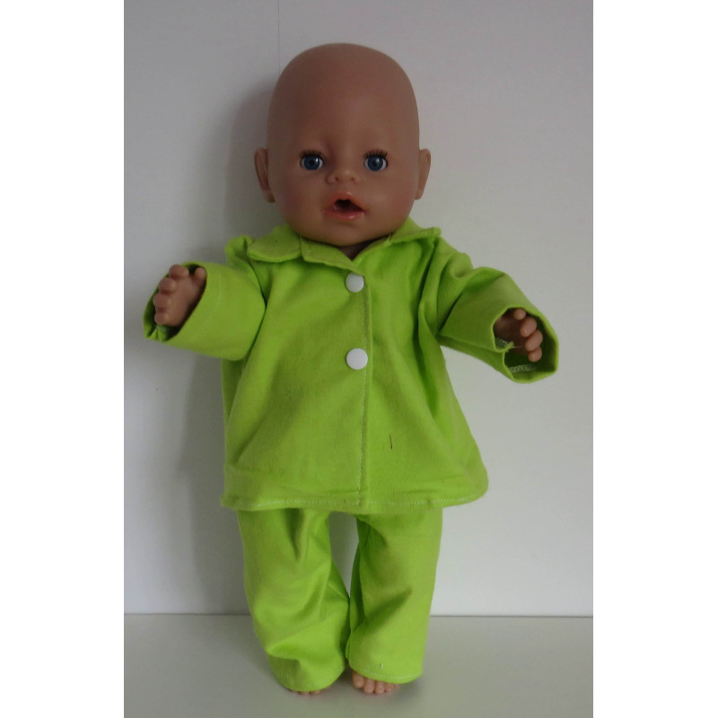 flannelen pyjama groen baby born 43cm