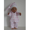 flannelen pyjama ruit roze baby born 43cm