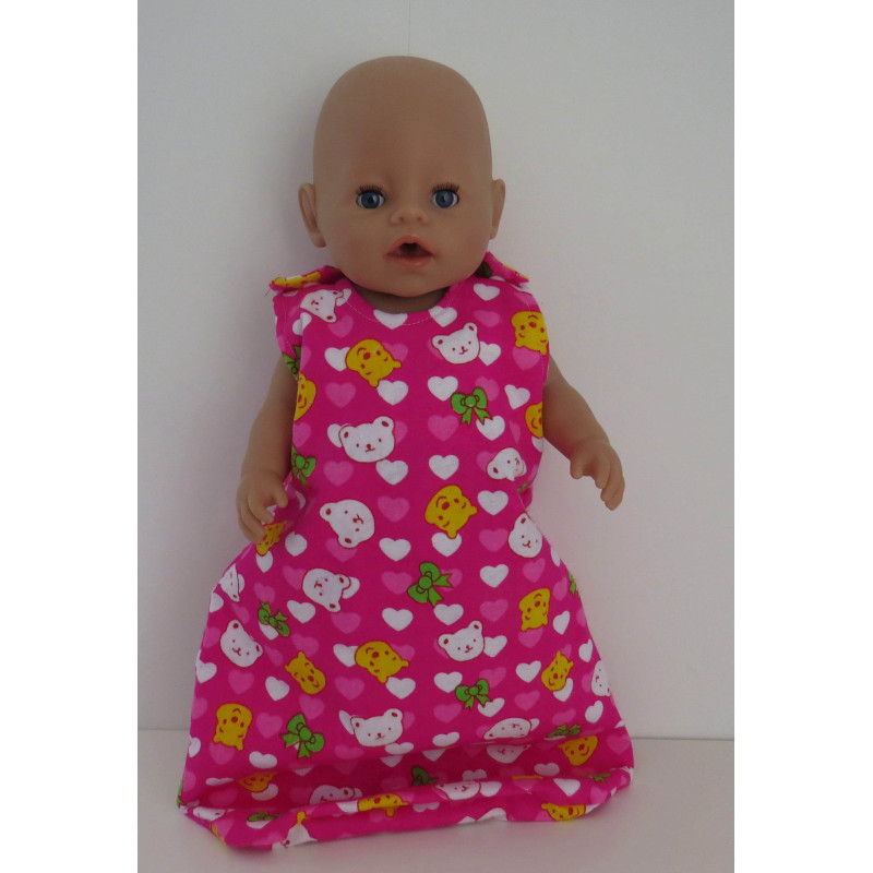 flannelen slaapzak roze winnie the pooh baby born 43cm