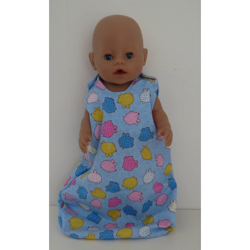 flannelen slaapzak blauw baby born 43cm