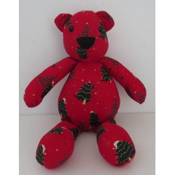 knuffel beer kerst rood 30cm