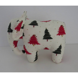 knuffel olifant staand kerst wit 25/30cm