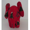 knuffel olifant staand kerst rood