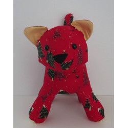 knuffel kat rood kerst 35/25cm