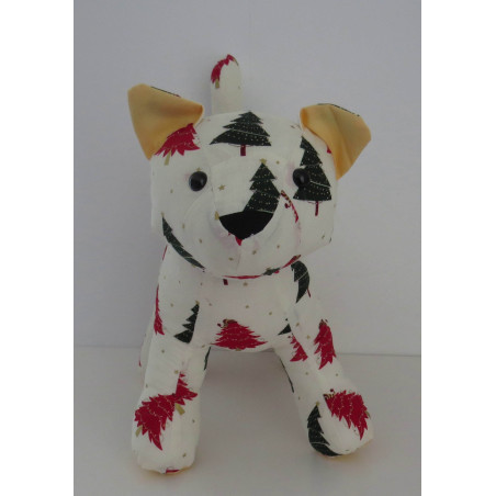 knuffel kat wit kerst  35/25cm