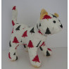 knuffel kat wit kerst  35/25cm