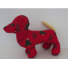 knuffel teckel rood kerst 30/25cm