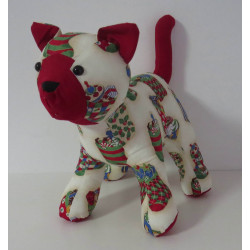 knuffel kat kerstsok  35/25cm