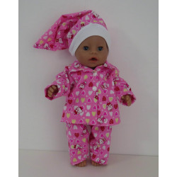 flannellen pyjama  roze...