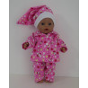 flannellen pyjama  roze hello kitty baby born 43cm