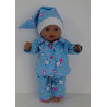 flannellen pyjama licht blauw panda  baby born 43cm