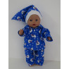 flannellen pyjama blauw gans  baby born 43cm