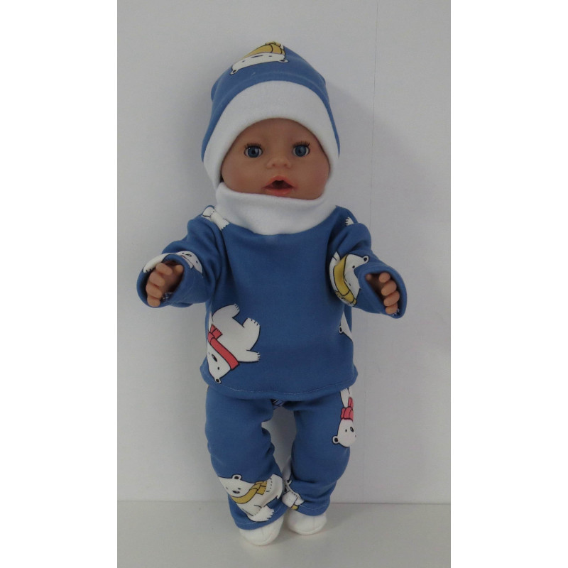 wintertrui set blauw beren baby born 43cm