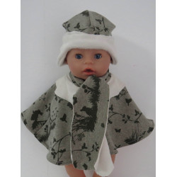 poncho grijs dieren baby born 43cm