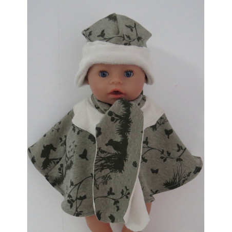 poncho grijs dieren baby born 43cm