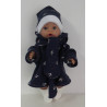 winterjas met muts en sjaal blauw konijn baby born 43cm