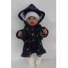 winterjas met muts en sjaal blauw konijn baby born 43cm