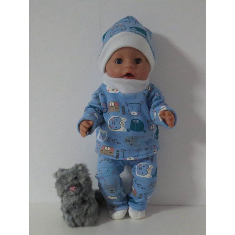 wintertrui set blauw beren baby born 43cm