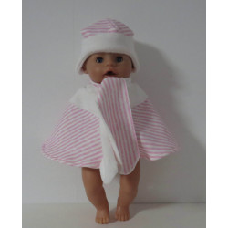 poncho roze streep baby born 43cm