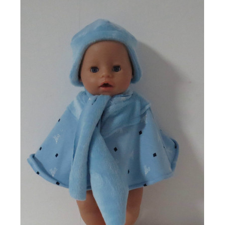 poncho blauw baby born 43cm