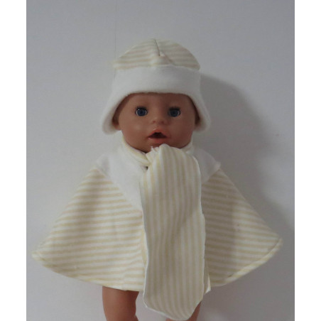 poncho geel gestreept baby born 43cm