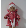winterjas met muts en sjaal rood ankers  baby born 43cm