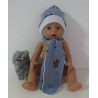 wintermuts met sjaal blauw kat baby born 43cm