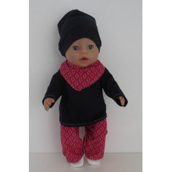 herfst setje roze retro baby born 43cm