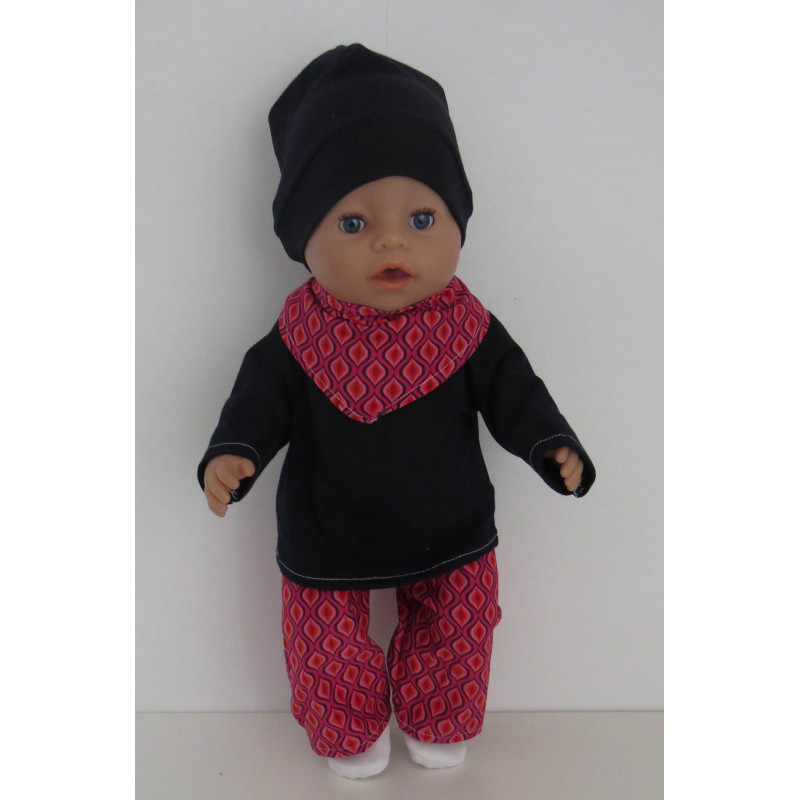 herfst setje roze retro baby born 43cm