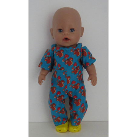 jumpsuit blauw eekhoorn baby born 43cm