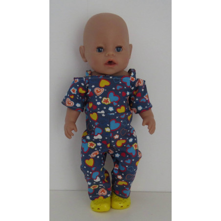 jumpsuit hartjes baby born 43cm