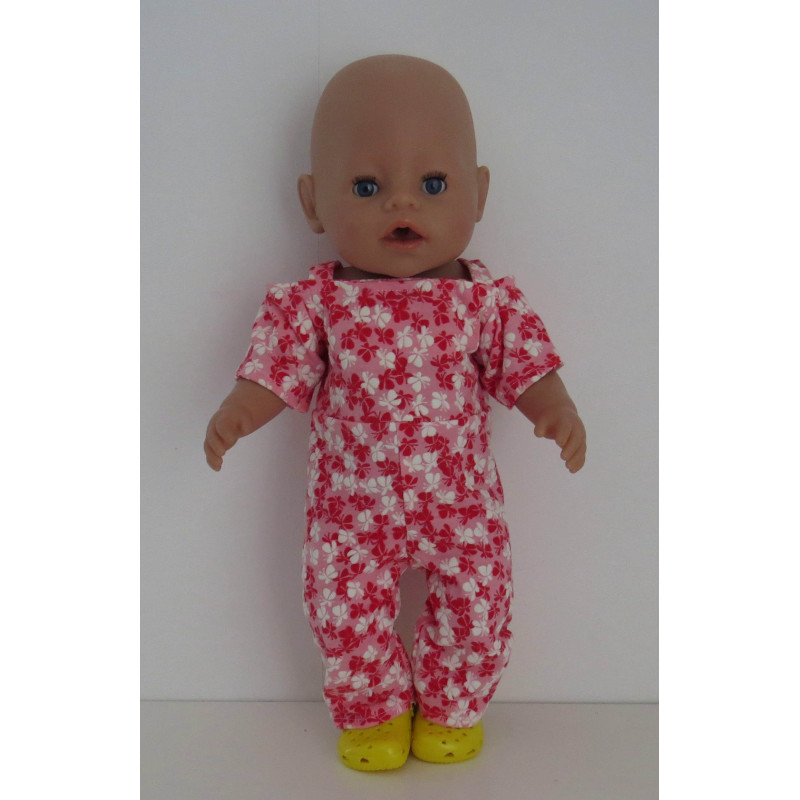 jumpsuit roze vlinders baby born 43cm