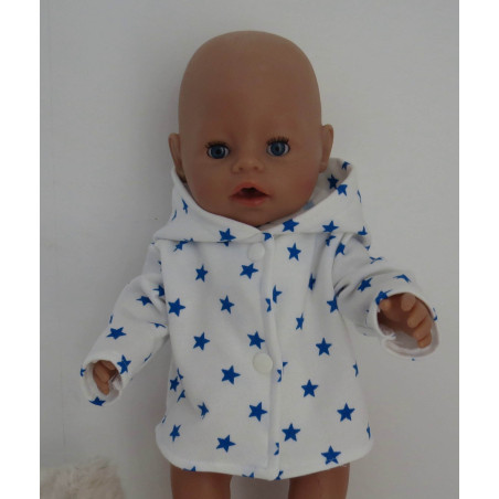 tussenjas sterren blauw klein baby born 43cm