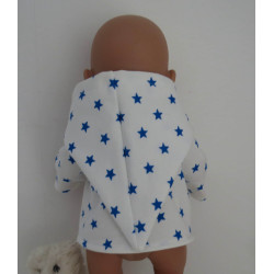 tussenjas sterren blauw klein baby born 43cm