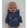 tussenjas donker blauw hertje baby born 43cm
