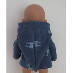 tussenjas donker blauw hertje baby born 43cm