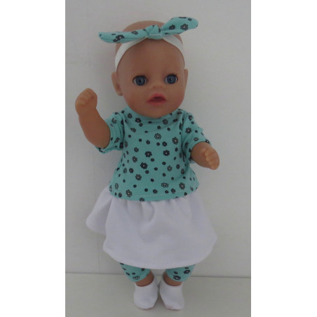 rok setje bloemetjes little baby born 30cm