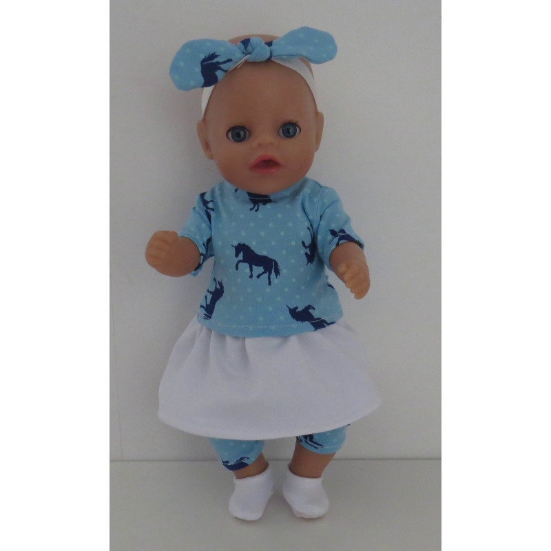 rok setje paard little baby born 30cm