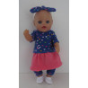 rok setje lblauw hartjes ittle baby born 30cm