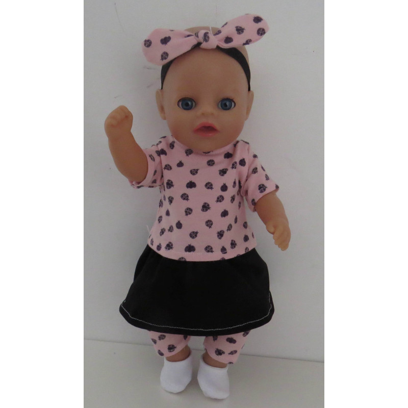 rok setje lieveheersbeestje little baby born 30cm