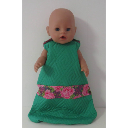 gewatteerde slaapzak groen roosjes baby born 43cm