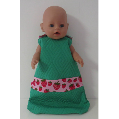 gewatteerde slaapzak groen aardbeien baby born 43cm