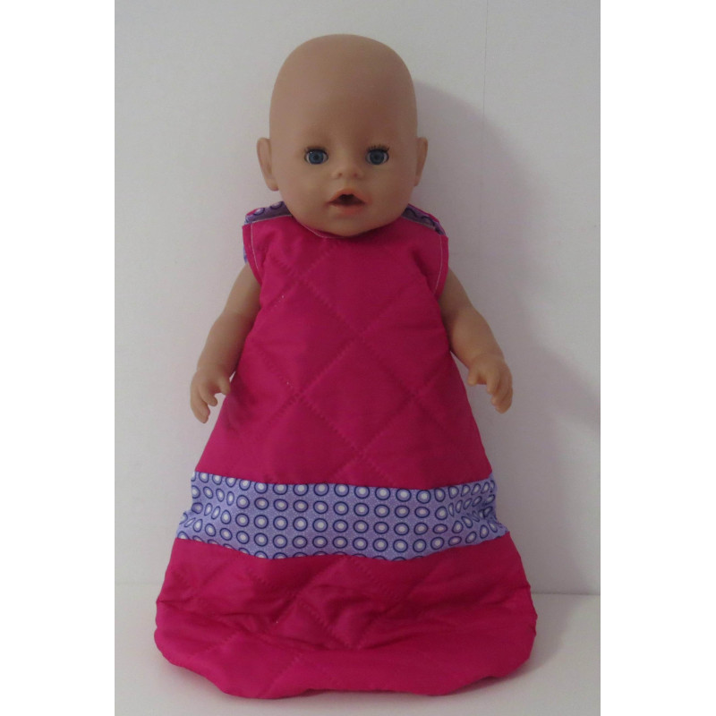 gewatteerde slaapzak hard roze lila baby born 43cm