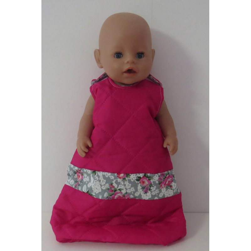 gewatteerde slaapzak hard roze roosjes baby born 43cm