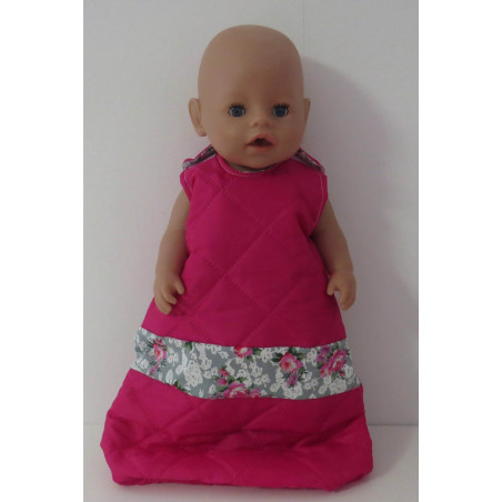 gewatteerde slaapzak hard roze roosjes baby born 43cm